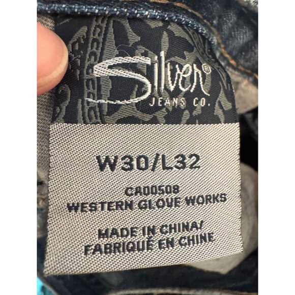 Silver Jeans Co. Zac Flap Straight Leg Jeans Mens W30 L32 Blue Denim Distressed - Picture 4 of 6